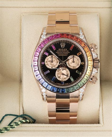 rolex cosmograph daytona raingold with diamond|rolex daytona rainbow 2022.